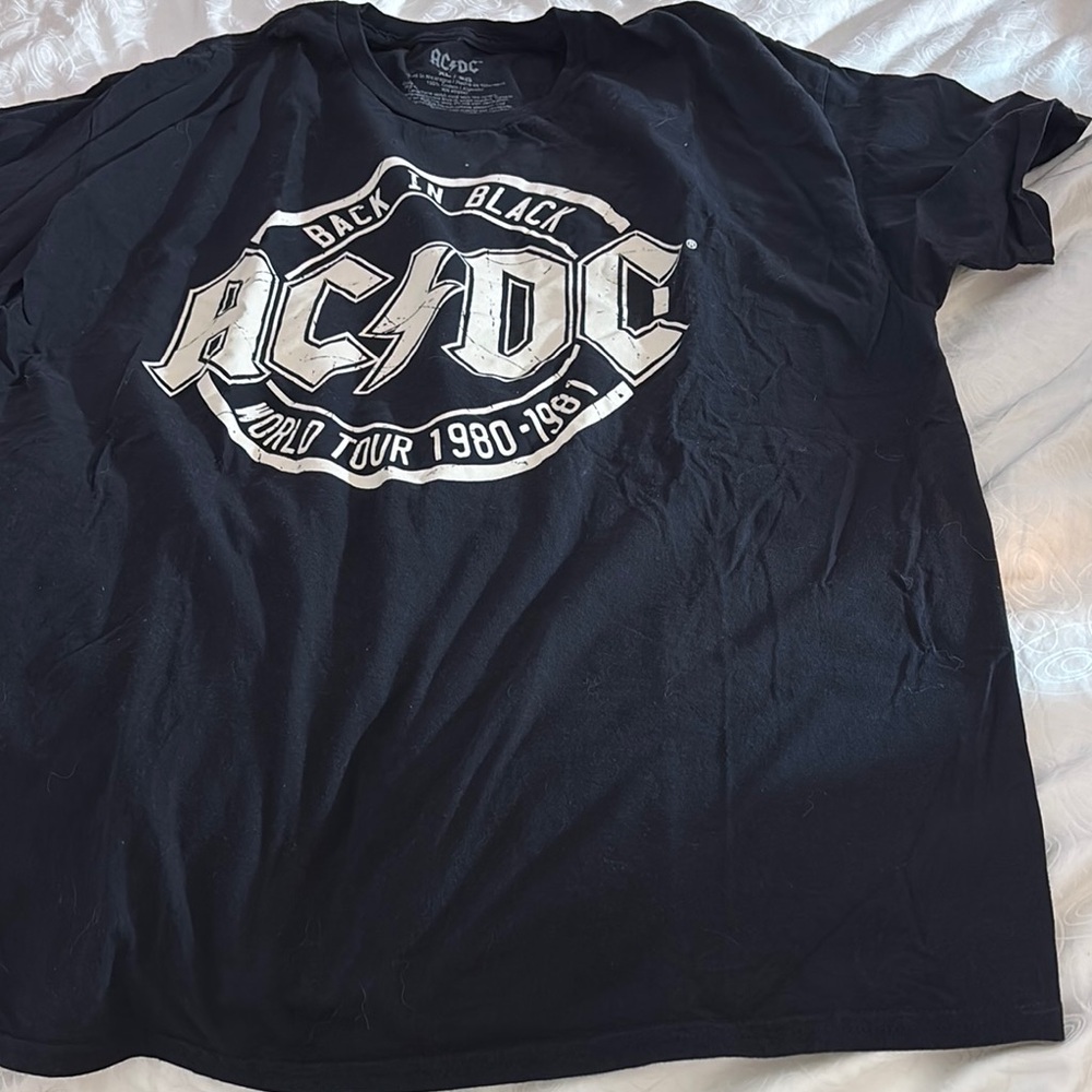 AC/DC Black and White Logo Tee